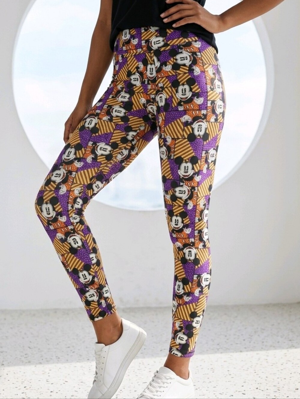 Disney Mickey Mouse Buttery Soft Leggings Purple Pop Art TC Plus 12-22 LuLaRoe
